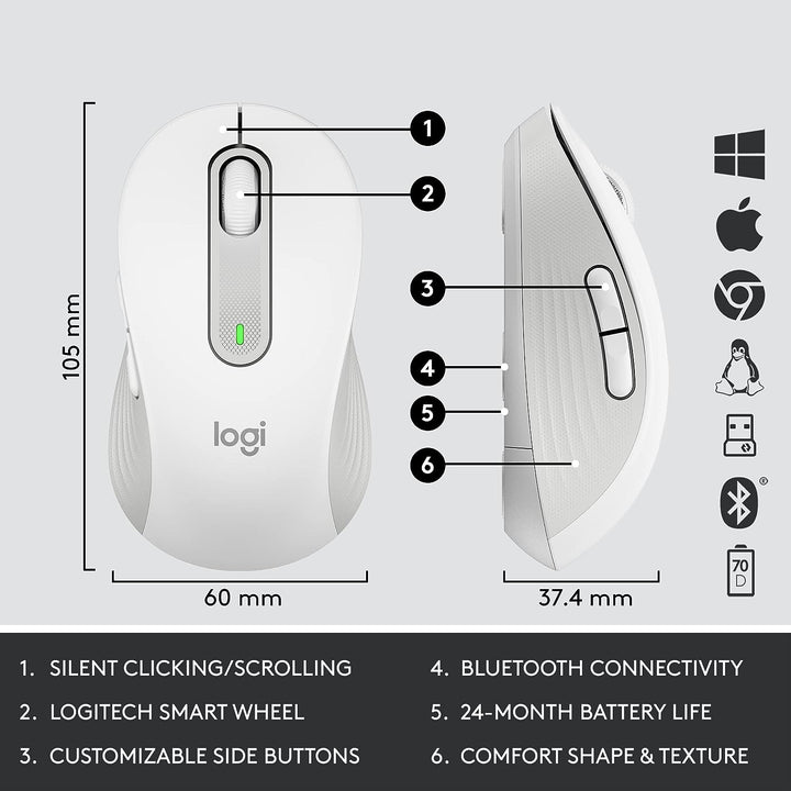 Logitech | Signature MK650 Keyboard and Mouse Combo White | 920−011018