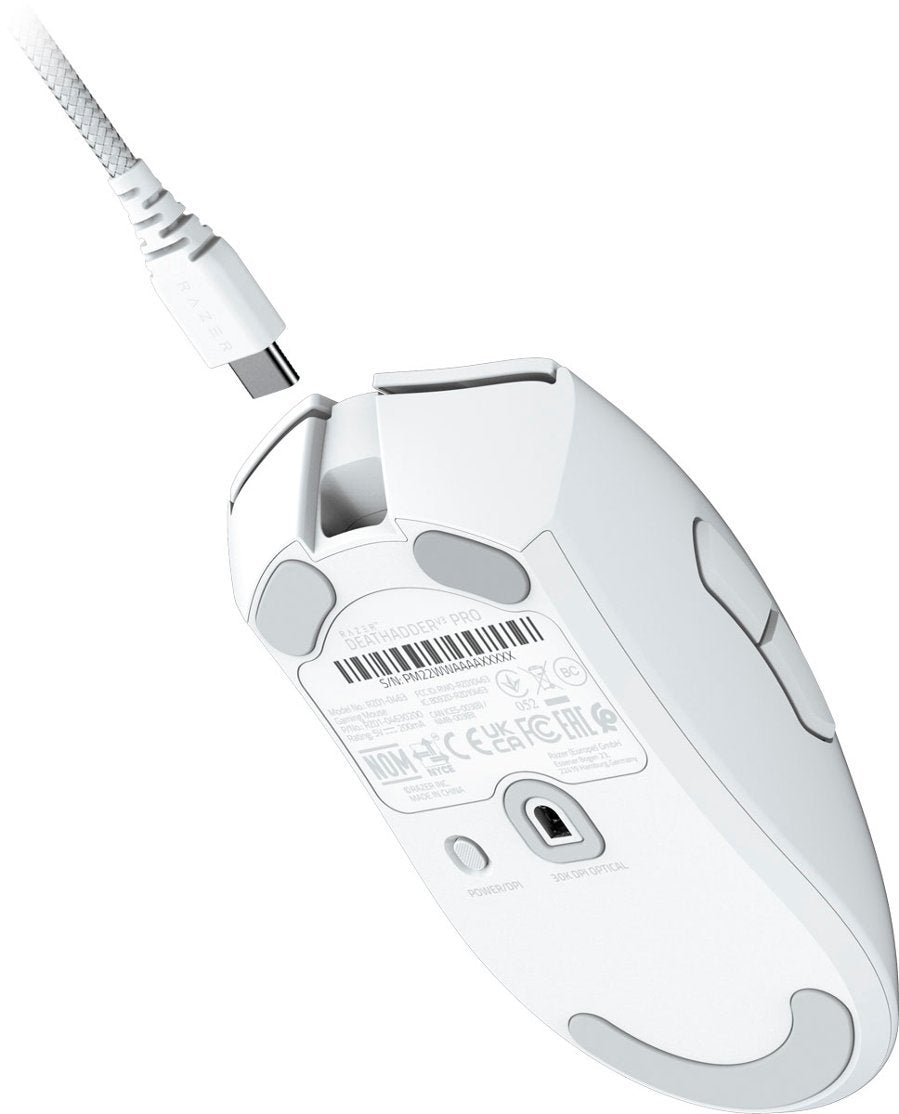 Razer | DeathAdder V3 Pro 30000 DPI Wireless Gaming Mouse - White | RZ01-04630200-R3U1