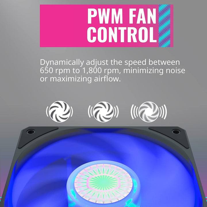 CoolerMaster | Fan SickleFlow 120mm BLUE LED Retail | MFX-B2DN-18NPB-R1