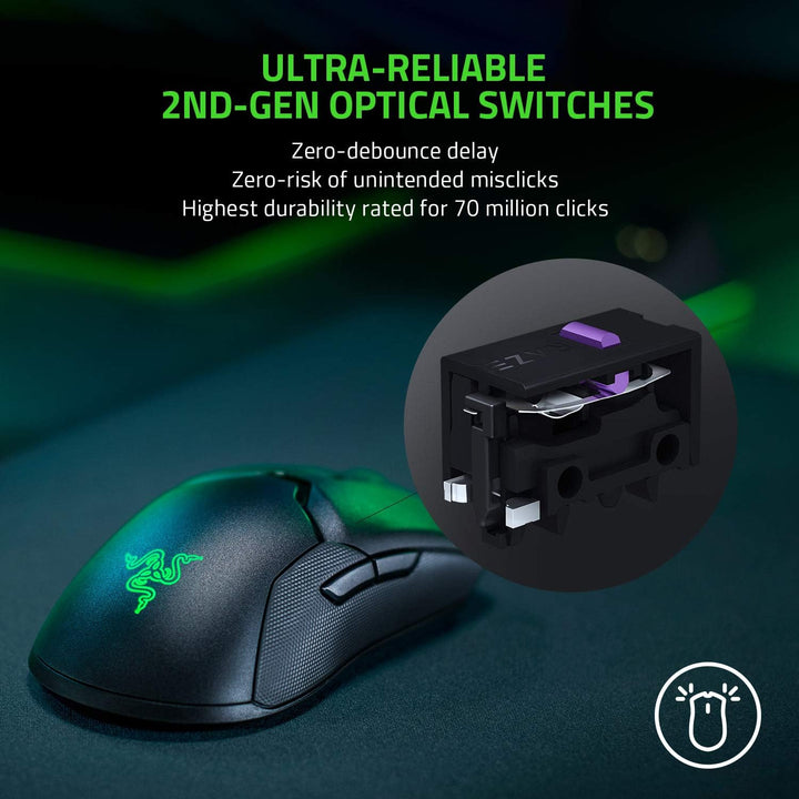 Razer | Viper Ultimate 20000 DPI Wireless Optical Gaming Mouse with Dock - Black | RZ01-03050100-R3U1