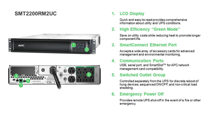 APC SMART-UPS 2200VA LCD RM 2U 120V | SMT2200RM2UC