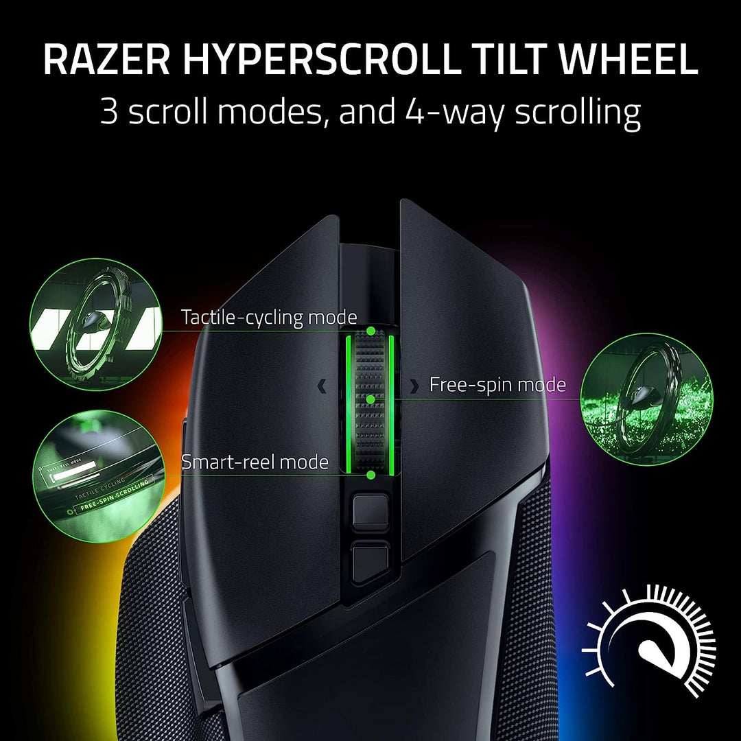 Razer | Basilisk V3 Pro Customizable 30K Optical Wireless Gaming Mouse - Chroma RGB - Black | RZ01-04620100-R3U1