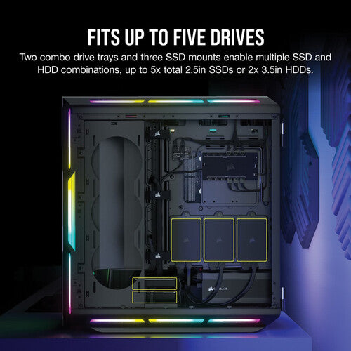 Corsair | iCUE 5000T RGB Tempered Glass Mid-Tower ATX PC Case - Black | CC-9011230-WW