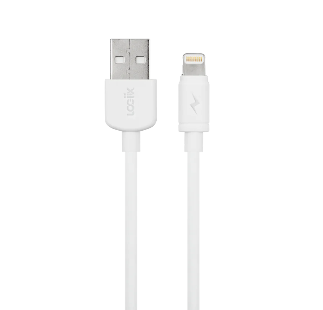 LOGiiX | Sync & Charge Shortie Cable USB-A to Lightning - 30cm 1FT - White | LGX-10952