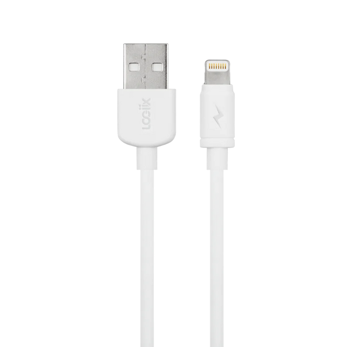 LOGiiX | Sync & Charge Shortie Cable USB-A to Lightning - 30cm 1FT - White | LGX-10952