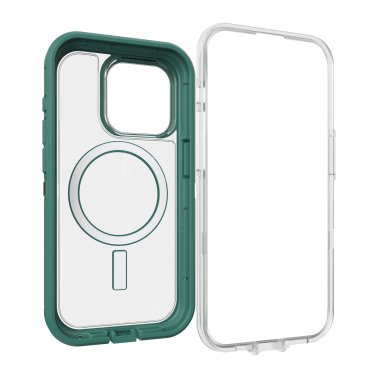 Otterbox | Defender XT w/ MagSafe Clear Series Case iPhone 15 Pro - Clear/Green | 15-11545