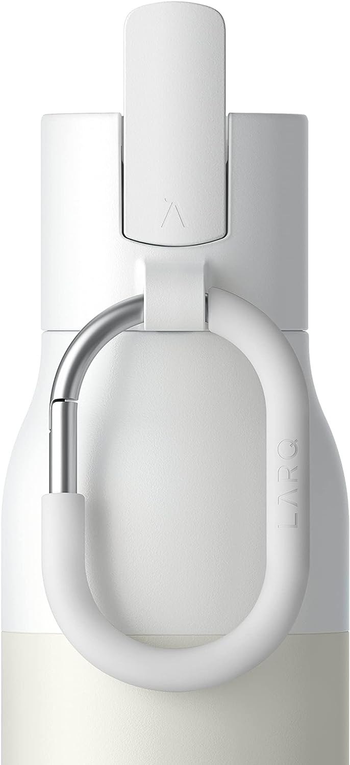 Larq | Filtered 500ml (17 oz.) Insulated Stainless Steel Water Bottle with Flip Top - Granite White | BFDGW050A