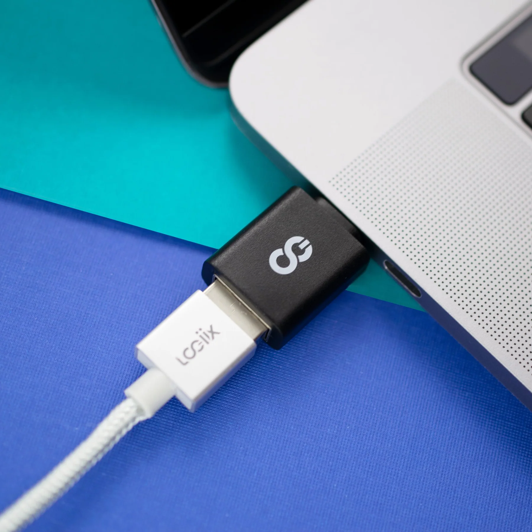 LOGiiX |  USB-A 2.0 (Female) to USB-C (Male) Adapter 1 Pack - White | LGX-13163