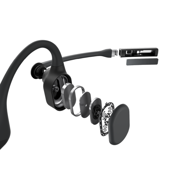 Shokz | OpenComm UC Bluetooth Headset With Boom Mic & USB-A Dongle - Black | C102-AA-BK-US