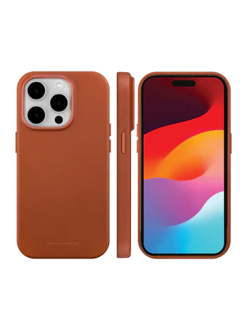 Decoded | Leather Backcover for iPhone 15 Pro - Tan | DC-D24IPO15PBC1TN