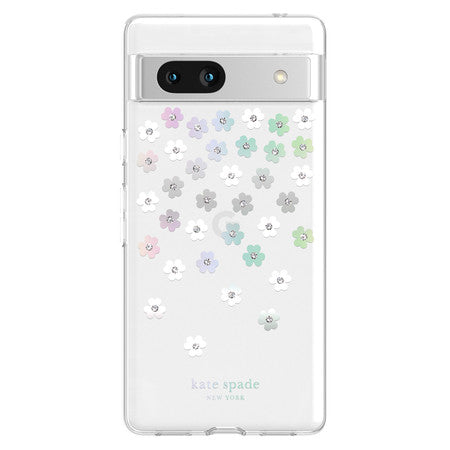 //// Kate Spade NY | Google Pixel 7a - Protective Hardshell Case - Scattered Flowers Iridescent | 120-6885