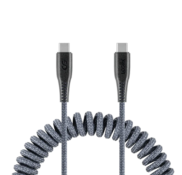 Logiix | Piston Connect Coil USB-C to USB-C 6Ft - Grey | LGX-13687