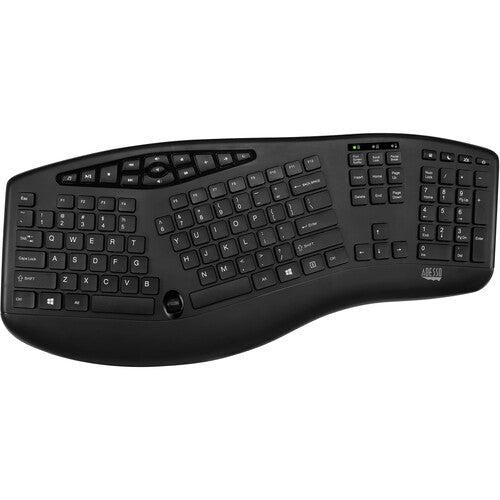 Adesso | Slim Wireless Ergonomic Keyboard and Mouse Combo | WKB-1600CB