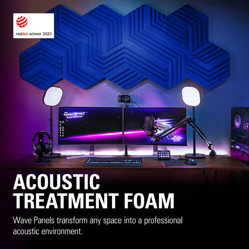 Elgato | Wave Panels Starter Set - Sound Proofing Acoustic Treatment Panels - Blue - 6PK | 10AAL9901