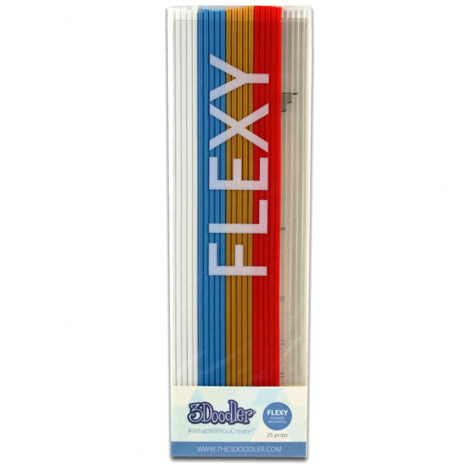 /// 3Doodler | Flexy Plastic 25pc - Flag (Wht,Blu,Gld,Red,Wht) | FLXMIX2