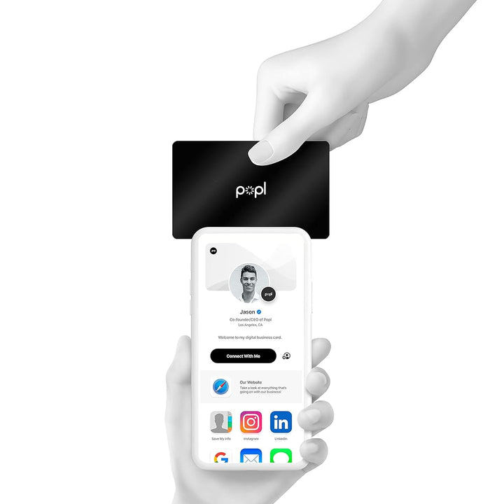 Popl | Digital Business Card - Polyvinyl Card - Black | CRD-BLK