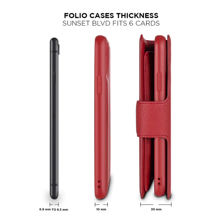 Caseco | Sunset Blvd 2-in-1 RFID Blocking Folio Case iPhone 11 Pro Max - Red | C3509-03
