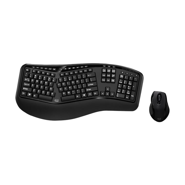 Adesso | Tru-Form Media 1500 - Wireless Ergonomic Keyboard and Mouse Combo | WKB-1500GB