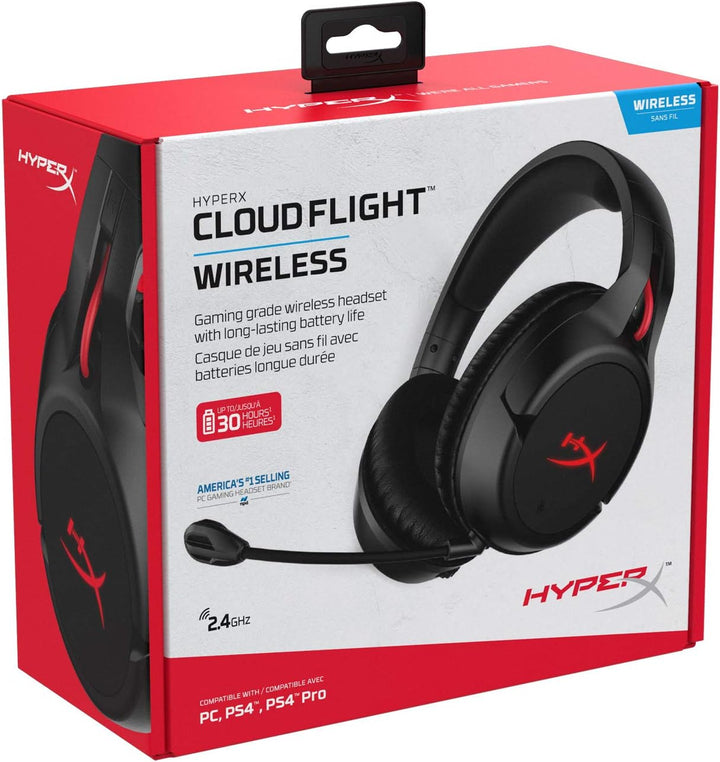 SO HyperX Cloud Flight Over-Ear Sound Isolating RF Wireless Gaming Headset - Black/Red | HX-HSCF-BK/AM