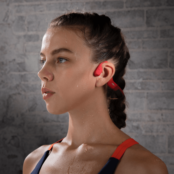 Shokz | OpenRun Bluetooth Headset with Mic Bone Conduction - Red |  S8033365298192