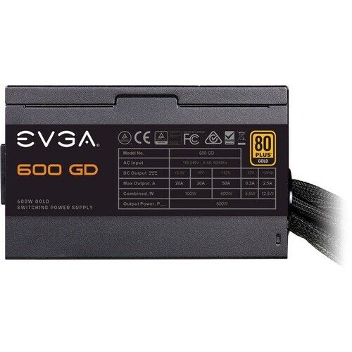 EVGA | Power Supply 600 GD 600W 80+GOLD 120mm Sleeve Bearing | 100-GD-0600-V1