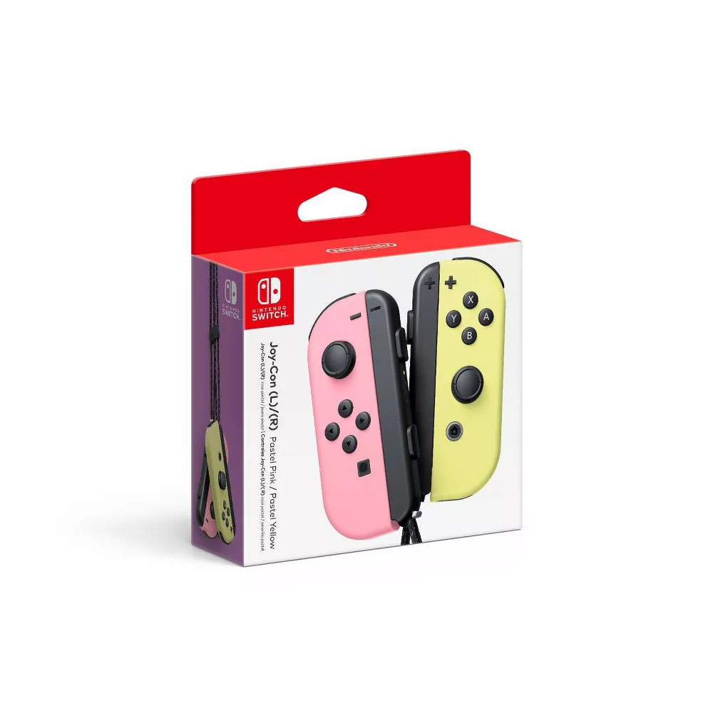 Nintendo | Switch Left and Right Joy-Con Controllers - Pastel Pink/Pastel Yellow |