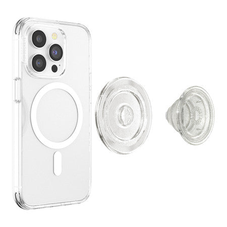 PopSockets | PopGrip For MagSafe - Round - Clear Glitter | 123-0424