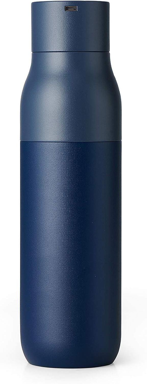 Larq | PureVis 500ml (17 oz.) Insulated Stainless Steel Water Bottle with Self-Cleaning Mode - Monaco Blue | BDMB050A