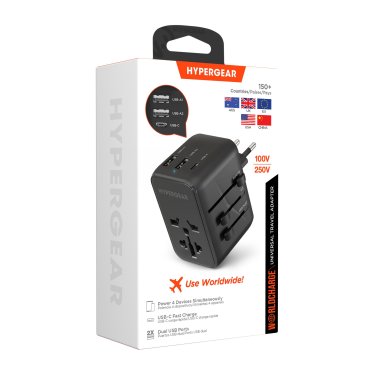 HyperGear | 15W WorldCharge Universal Travel Adapter with USB-C | 15-12211