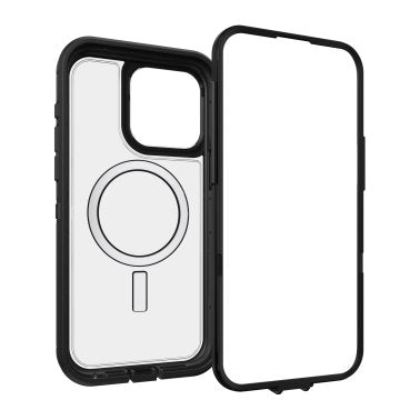 Otterbox | iPhone 15 Pro Max Otterbox Defender XT w/ MagSafe Clear Series Case - Clear/Black (Dark Side) | 15-11591