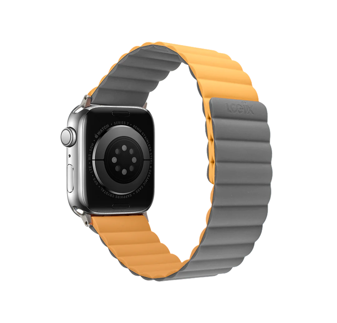 LOGiiX | Vibrance Link Apple Watch Band 42/44/45mm - Mustard Yellow/Grey | LGX-13509