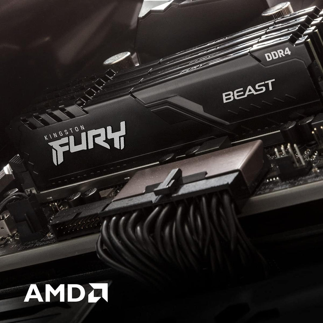 Kingston | RAM 32GB RAM 3200MHz DDR4 CL16 UDIMM Kit of 2 FURY Beast - Black | KF432C16BBK2/32