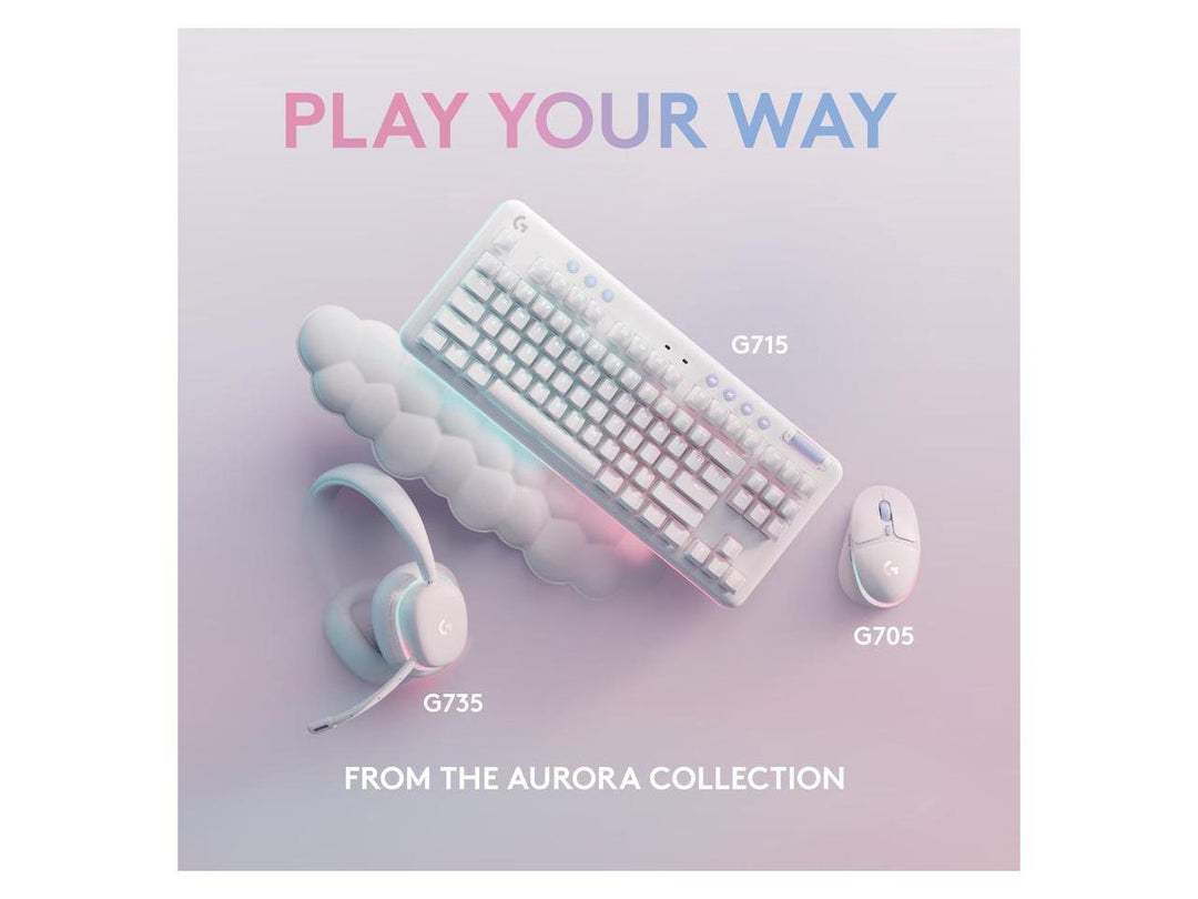 Logitech | G Aurora Collection G715 BT Backlit Gaming Keyboard - White Mist | 920-010453