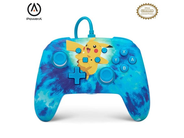 PowerA | Enhanced Wired Controller for Nintendo Switch - Tie Dye Pikachu (Blue) | NSGP0090-01