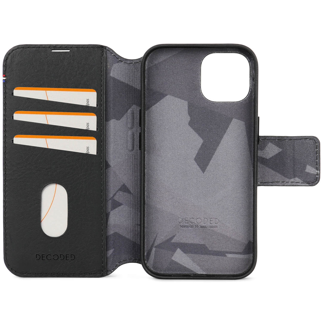 Decoded | Leather Detachable Wallet for iPhone 15 Pro - Black | DC-D24IPO15PDW5BK
