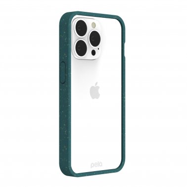 Pela | iPhone 13 Pro Clear Case Eco-Friendly/Compostable - Clear/Green Edge | 15-09016