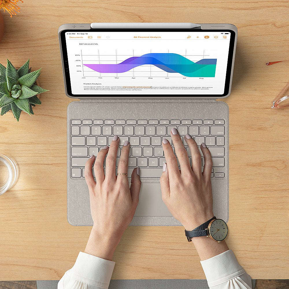 Logitech | Combo Touch iPad Pro 5th & 6th Gen Keyboard Case Sand |  920-010119