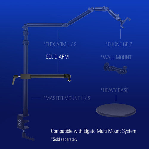 Elgato | Multi Mount System - Accessory - Flex Arm Small - Two Section Articulating Arm | 10AAH9901