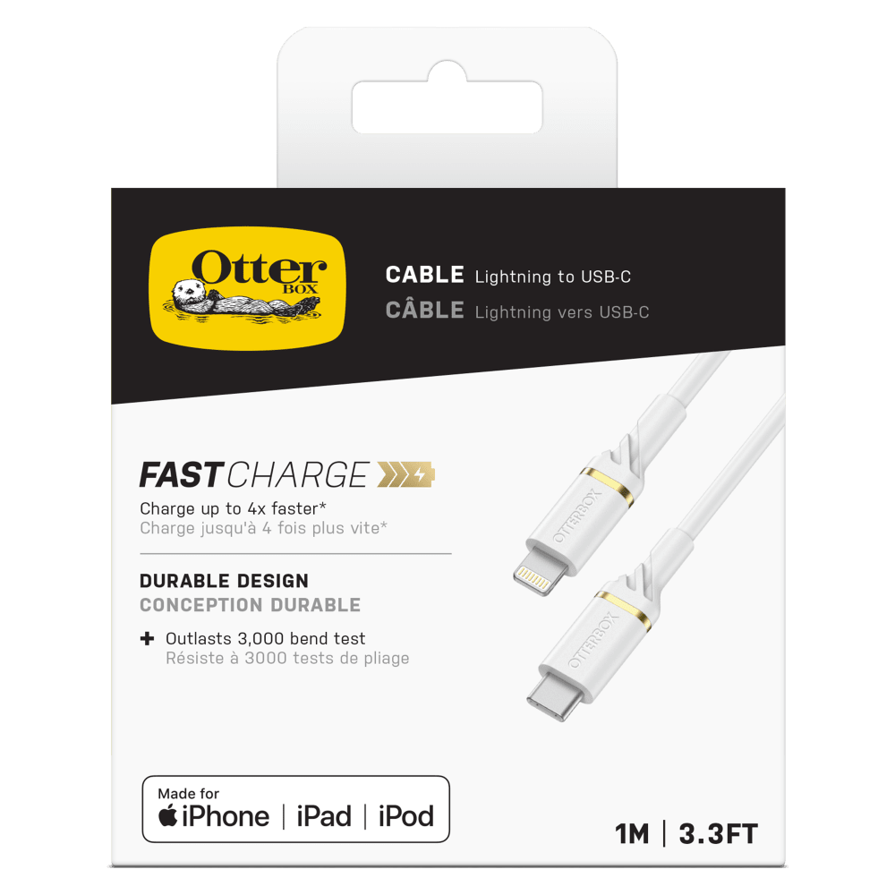 Otterbox | USB-C to Lightning - Charge/Sync Fast Charge Cable 4ft - White | 107-1733