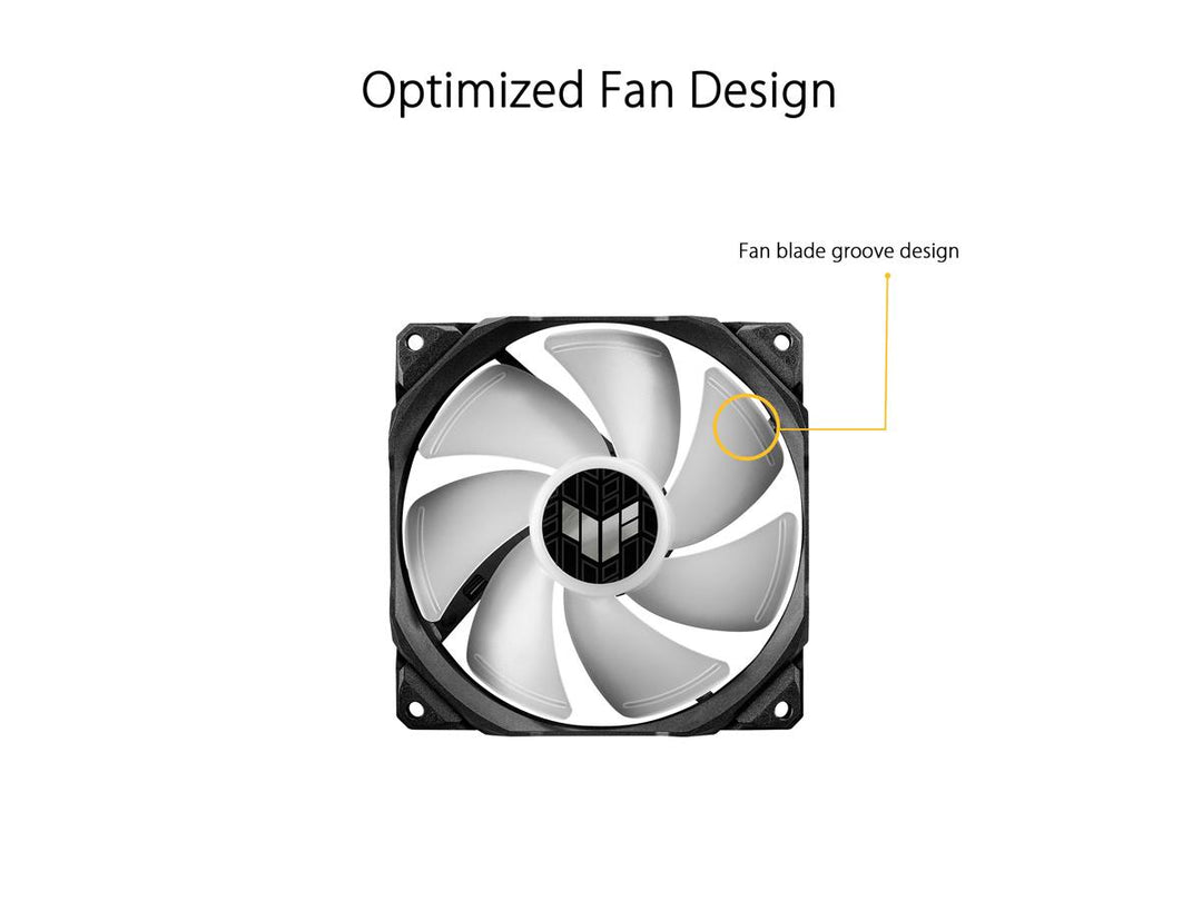 Asus | Fan TUF Gaming LC 240 ARGB AIO Liquid CPU Cooler (Aura Sync, Dual TUF 120mm ARGB Fans w/ Groove Design) | TUF GAMING LC 240 ARGB