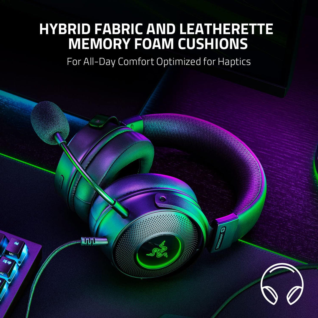 Razer | Kraken V3 HyperSense Wired USB Over-Ear Gaming Headset with Haptic Technology | RZ04-03770100-R3U1