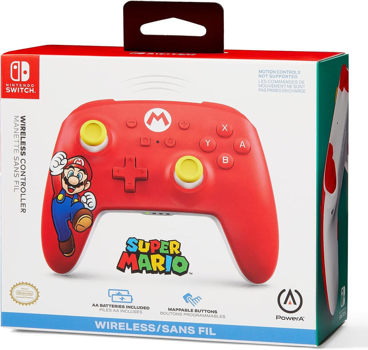 PowerA | Wireless Controller for Nintendo Switch - Mario Joy Red | NSGP0012-01