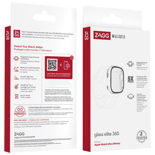 ZAGG | Apple Watch Ultra (49mm) InvisibleShield Glass Elite 360 Screen Protector 15-10536
