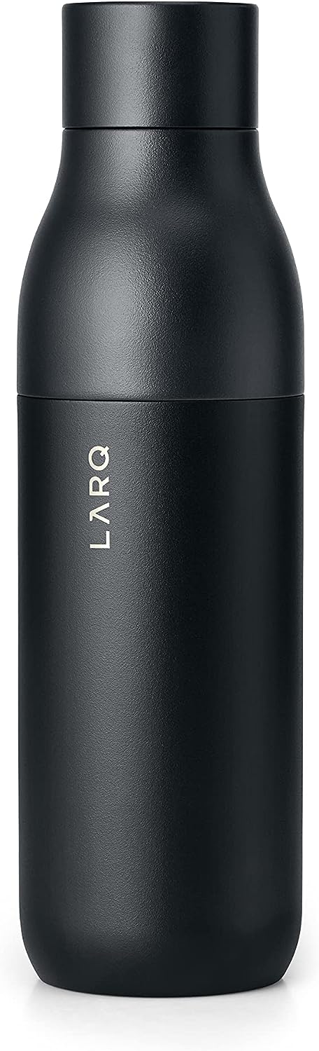 Larq | Twist Top 740ml (25 oz.) Insulated Stainless Steel Water Bottle - Obsidian Black | BNDOB074A