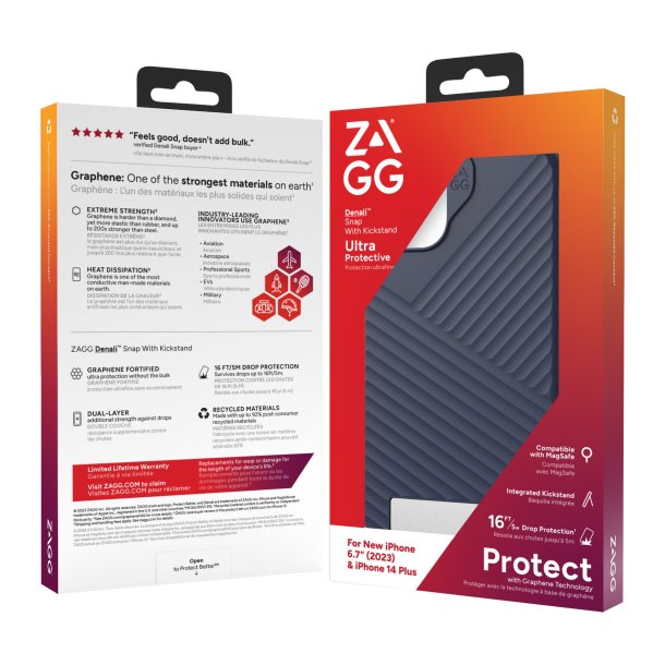 ZAGG GEAR4 | Denali Snap Kickstand Case iPhone 15/14 Plus - Navy | 15-11682