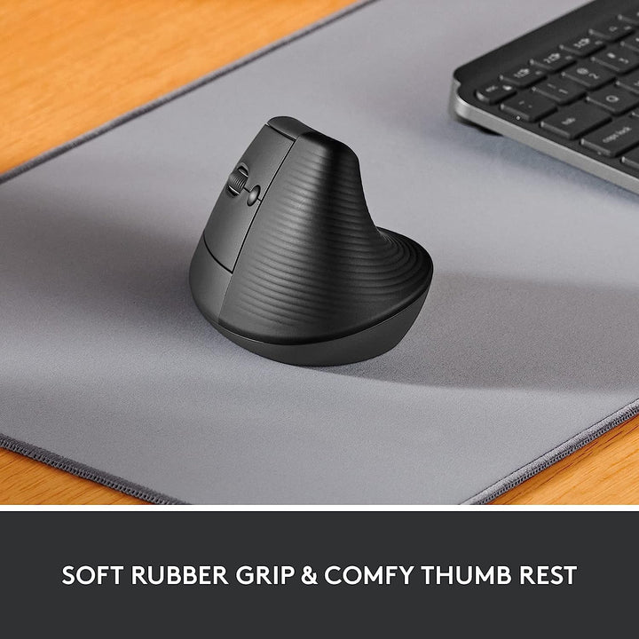Logitech | Lift Vertical Ergonomic Mouse - Left Handed - Graphite | 910-006467