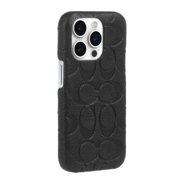 Coach | Leather Slim Wrap Signature C Case iPhone 15 Pro - Black Emboss | 15-12448