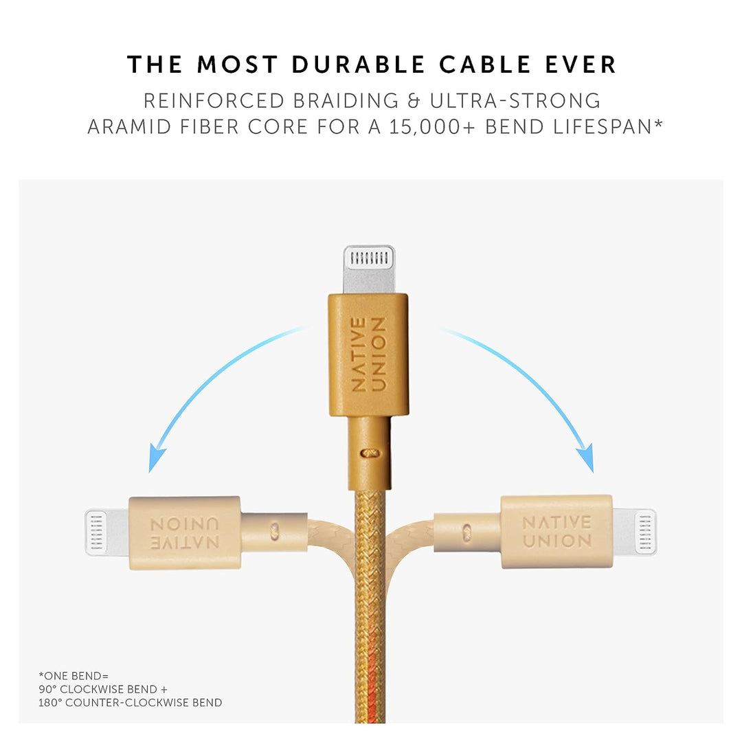 /// Native Union | Belt Cable USB-C to USB-C 4ft/1.2m 100w - Kraft  | BELT-C-KFT-2-NP