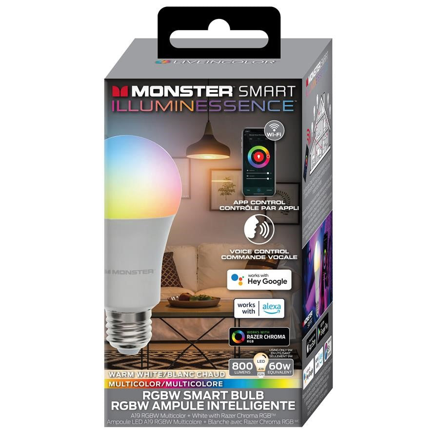 //// Monster | Illuminessence A19 Bulb - RGB & Warm White | MLB71051CAN