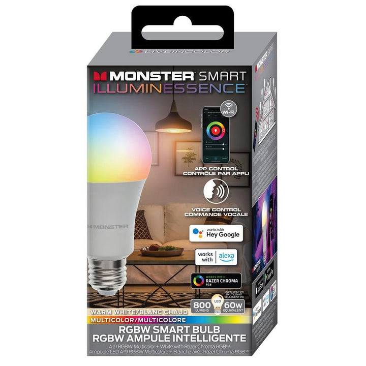 //// Monster | Illuminessence A19 Bulb - RGB & Warm White | MLB71051CAN